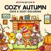 Omslag van Cozy Autumn (English) - Coloring Book Cafe