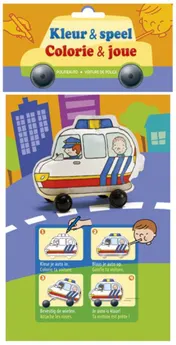 Omslag van Kleur & speel - Politieauto / Colorie & joue - Voiture de police