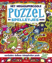 Omslag van Het megasupercoole puzzel en spelletjesboek