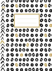 Omslag van Zwart-wit-goud schrift (lijnen) / Noir-blanc-or cahier (ligné)