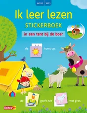 Omslag van Ik leer lezen Stickerboek - In een tent bij de boer (AVI M3 / AVI 1)