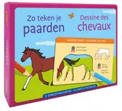 Omslag van Zo teken je paarden - 12 sjabloonkaarten / Dessine des chevaux – 12 cartes pochoirs