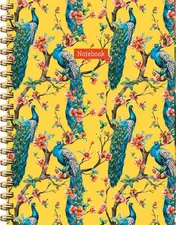 Omslag van Yellow peacock notebook spiraalboek (lijnen) / Yellow peacock notebook carnet à spirale (ligné)