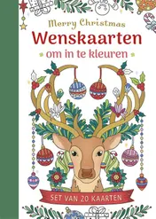 Omslag van Wenskaarten om in te kleuren - Merry Christmas