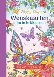 Omslag van Wenskaarten om in te kleuren - Happy Days