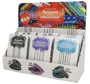 Omslag van De enige echte paracord knoopsets voor volwassenen - display met 12 sets