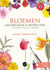 Omslag van Bloemen aquarelblok & instructies