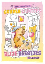 Omslag van Gouden Lijntjes Blije Beestjes kleurboek