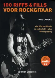Omslag van 100 riffs & fills voor rockgitaar