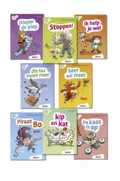 Omslag van Pakket AVI strips groep 3 en 4 (8 titels)