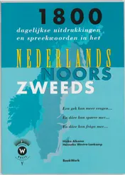 Omslag van 1800 dagelijkse uitdrukkingen en spreekwoorden in het Nederlands, Noors en Zweeds en dare kan fraga mer...