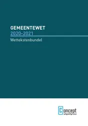 Omslag van Gemeentewet 2020-2021