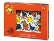 Omslag van nijntje houten rijgkralen / wooden lacing beads