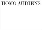 Omslag van Homo audiens
