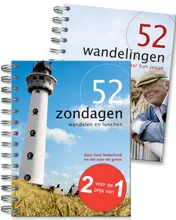 Omslag van 52 zondagen wandelen & lunchen plus gratis 52 wandelingen met schrijvers naar hun jeugd