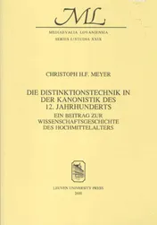 Omslag van Die Distinktionstechnik in der Kanonistik des 12. Jahrhunderts