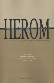 Omslag van 1-2012 Journal on Hellenistic and Roman material culture