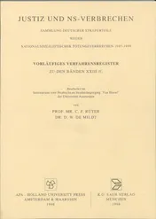 Omslag van Vorlaufiges Verfahrensregister
