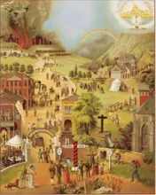 Omslag van De brede en de smalle weg poster set 5 ex