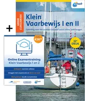 Omslag van ANWB Cursusboek Klein Vaarbewijs I en II inclusief online examentraining