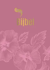 Omslag van Roodletterbijbel - design bloemen