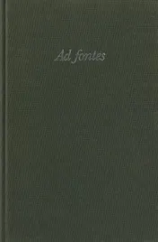 Omslag van Ad fontes