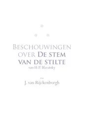 Omslag van Beschouwingen over De Stem van de Stilte van H.P. Blavatsky