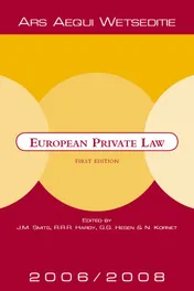 Omslag van European Private Law 2006/2008