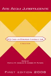 Omslag van ECJ Cases on European Contract Law