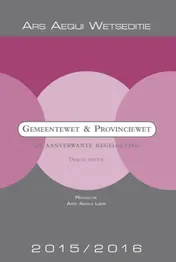 Omslag van Gemeentewet & provinciewet en aanverwante regelgeving 2015/2016