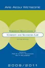 Omslag van European regulation of company and securities law 2009/2011