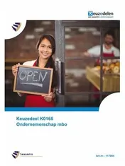 Omslag van Keuzedeel K0165 Ondernemerschap mbo (folio versie)