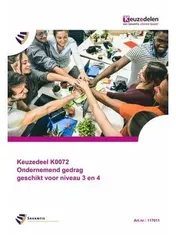 Omslag van Keuzedeel K0072 Ondernemend gedrag geschikt voor niveau 3 en 4 (folio versie)
