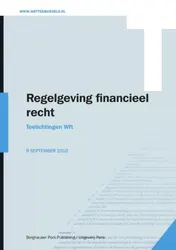 Omslag van Regelgeving financieel recht : Toelichting Wft