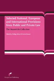 Omslag van Selected National, European and International Provisions fron Public and Private Law