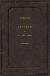 Omslag van Een en ander over letters