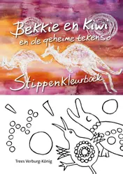 Omslag van Kleurboek Bekkie en Kiwi en de geheime tekens