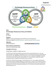 Omslag van The Strategic Maintenance Policy (SMP)