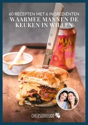 Omslag van 60 recepten met 6 ingrediënten waarmee mannen de keuken in willen