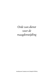 Omslag van Orde van dienst voor de maagdenwijding