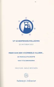 Omslag van Meer dan een voorbeeld alleen. De Mariale filosofie van Titus Brandsma