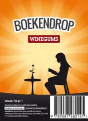 Omslag van Boekendrop Winegums, doos met 12 zakjes a 150 gram