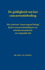 Omslag van De geldigheid van het concurrentiebeding