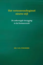 Omslag van Het vertrouwensbeginsel nieuwe stijl