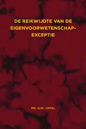 Omslag van De reikwijdte van de eigenvoorwetenschap-exceptie