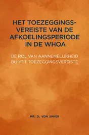 Omslag van Het toezeggingsvereiste van de afkoelingsperiode in de WHOA