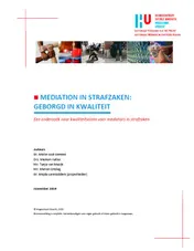 Omslag van MEDIATION IN STRAFZAKEN: GEBORGD IN KWALITEIT