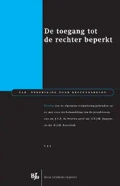 Omslag van De toegang tot de rechter beperkt - Verslag