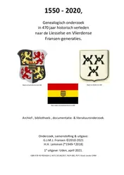 Omslag van 1550 - 2020, Genealogisch onderzoek in 470 jaar historisch verleden naar de Liesselse en Vlierdense Fransen-generaties