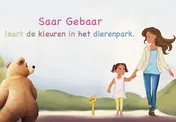 Omslag van Saar Gebaar leert de kleuren in het dierenpark.